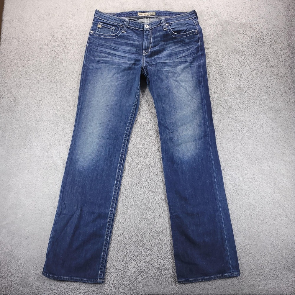 Big Star Jeans Womens 33 Blue Maddie Boot Mid Rise Bootcut Embroidered Stretch